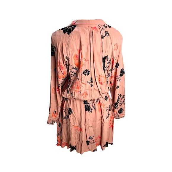 Free People Women’s Lena Floral Mini Dress Size M Boho Feminine Long Sleeve - Picture 2 of 10